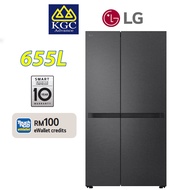 LG 655L Side by Side Fridger GC-B257KQJW Inverter Refrigerator in Essence Matte Black