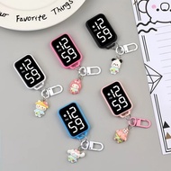 Mini Keychain na Relo Keychain Pocket Watch LED Digital Display Student Square Cartoon