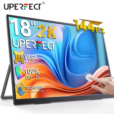 UPERFECT 18" 2.5K 144Hz Touchscreen Portable Gaming Monitor w/VESA & Stand FreeSync HDR Travel Secon
