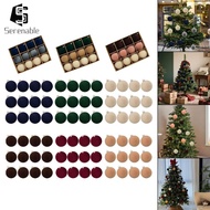 Serenable 12 Pieces Hanging Christmas Baubles Ornaments Velvet Baubles Flocked Decorative Baubles Un