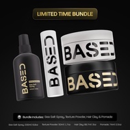 BASED Ultimate Straight/Wavy Hair Styling Bundle | Texture Powder, Clay, Pomade, Sea Salt | BASED Bo