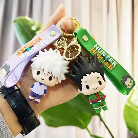 Anime Hunter x Hunter Keychain Cosplay Killua Kurapika Keyrings Resin Pendant Car Bag Key Chain Jewe