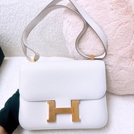 Hermes constance 24 奶灰白金扣 B刻