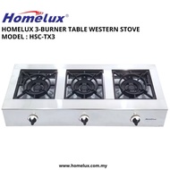 HOMELUX HSC-TX3 High Pressure Commercial 3-Burner Table WESTERN Gas Stove/Commercial WESTERN Gas Sto