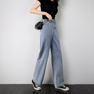 New Women Elastic High waist Flare jeans wide leg pants fashion Simple Female casual Denim mom jeans