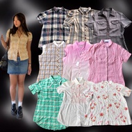 KEMEJA Y2k shirt, fited top, tartan shirt, plaid shirt, slim fit shirt, grunge, gothic, vintage core
