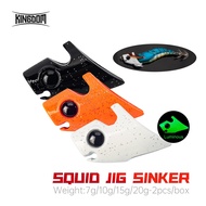 Kingdom EGI SHRIMPER Squid Jig Sinker 2pcs 7g/10g/15g/20g Squid Lure Lead Sinking Eging Lure Sinker 
