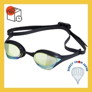 arena's FINA-approved unisex racing swimming goggles "Cobra Ultra" in yellow and black with mirror lenses, free size.