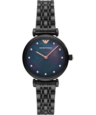 นาฬิกาข้อมือผู้หญิง Emporio Armani Two-Hand Black Stainless Steel Ladies Watch AR11268