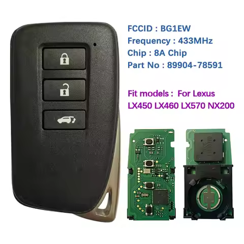 CN052043 Aftermarket 3Button Smart Remote Key BG1EW P1 A8 DST-AES 89904-78591 61E034-0012 For LX450 