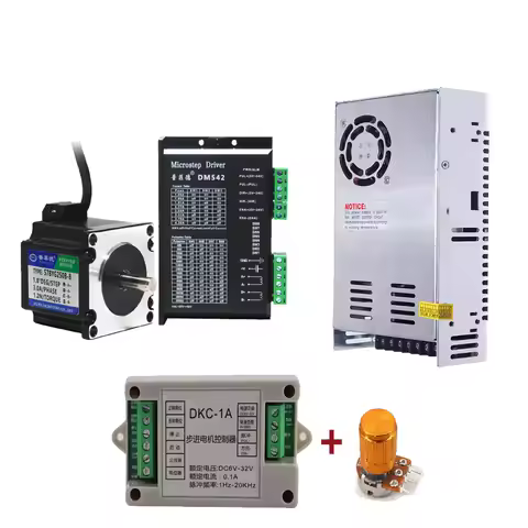 Nema23 Stepper Motor Set 1.2N.m Motor & Driver DM542 and 350W 24V Switching Power Supply with DKC-1A