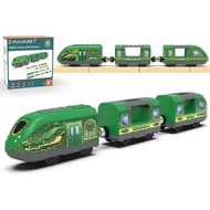 Battery Operated Train Set for Wooden Track, Motorized Train Toy for Kids, City Trains Vehicle Compa