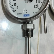 WIKA Thermometer D 4" 120C, thread 1/2" NPT, P.Stik 10cm, D.Stik 6mm