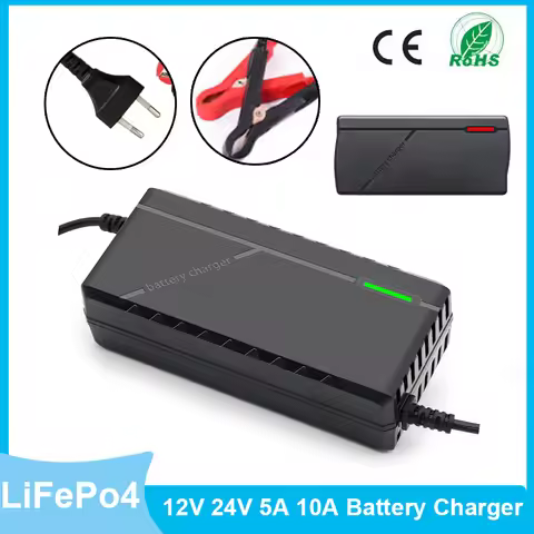 12V 24V 5A 10A LiFePo4 Charger 110-220V 8S 14.6V 29.2V LiFePo4 Battery High Power Charger Seven Prot