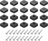 QUARKZMAN 20 Pieces 22 x 9 mm Square Rubber Feet with Screws, Washers, Non-Slip Furniture Foot Pads 