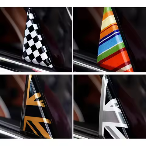 2PCS Union Jack Car Door A-pillar Decor Shell Sticker Trim Cover Sticker For Mini Cooper One JCW F55