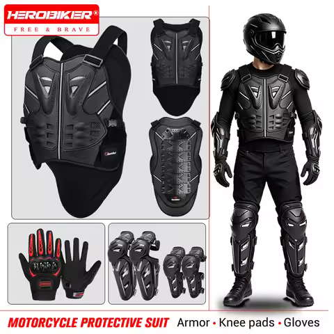 Motorcycle Vest Armor a Set Chest Back Protector Anti-fall Full Body Protect Armor Motocross Armour