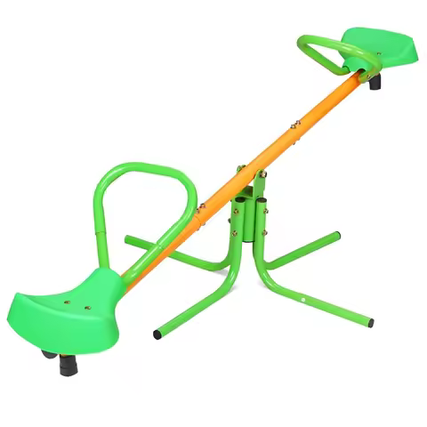 Outdoor Kids Spinning Seesaw Sit and Spin Teeter Totter Playground Equipment for Backyard
