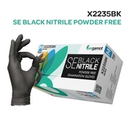 X2235BK Bergamot SE Black Nitrile Powder Free Examination Gloves (100 Pcs)