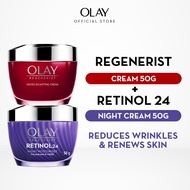 Olay Regenerist Retinol 24 Night Moisturiser (50g) + Micro Sculpting Day Cream (50g)