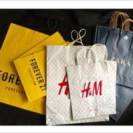 各式專櫃品牌紙袋~Zara F21 H&amp;M HM Uniqlo Gu紙袋/提袋/環保袋/購物袋/禮物袋