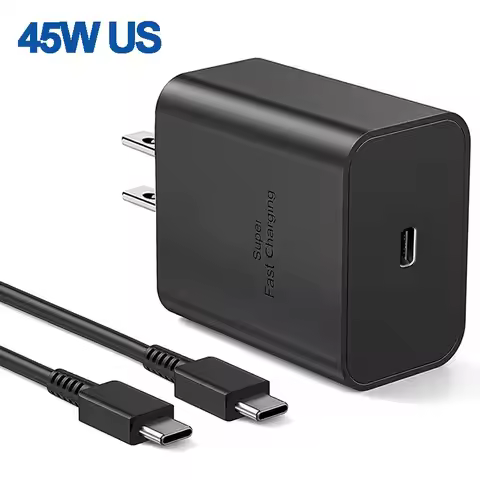 For Samsung 45W US Charger Super Fast Charge Adapter For Galaxy S25 S24 S20 S21 S22 S23 Note 20 Ultr