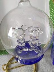 日本 Disney Mickey & Minnie 米奇 米妮 玻璃 水晶球 吊球 擺件