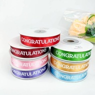 Congratulations Fabric Ribbon 22 Mm 50 Yards
