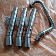 ⏺️ ✓ Big elbow Kou Super Open Exhaust pipe 51mm (Fullset) for mio i125 mio sporty mio soulty mio so