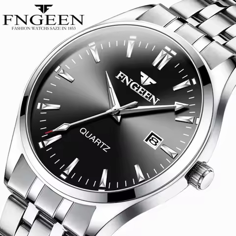FNGEEN Men's Watch Quartz Business Waterproof Calendar Ultra-thin Clock For Men Relogio Masculino Re