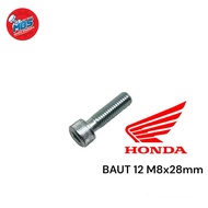 mbs BOLT SOCKET M8X32 M8X28 BAUD 12 L PANJANG 28cm 32cm ORIGINAL AHM BAUT STANG STEP POREK DLL