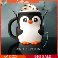 Cute Penguin Cow Ice Cream Pint Containers Reusable Popsicle Holders Dual Spoon Slots Leak Proof for