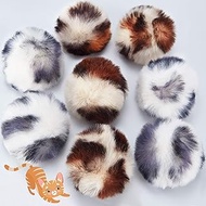 Skylety 8 Pieces Cat Pom Poms Ball with Catnip Soft Cat Balls Toy Large Plush Fuzzy Artificial Balls