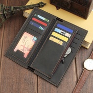 Men wallet Men's wallet Long wallet Leather wallet Multi-Card Slot Can Hold Driver's License Retro O