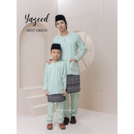 (Raya 2024) Baju Melayu Sage Green Sedondon Bapa Anak / Baju Melayu Teluk Belanga Sedondon / Baju Me