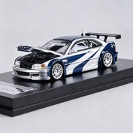 MJ MODEL 1:64 BMW M3 E46 GTR Alloy Car Model, Openable Hood Design