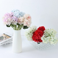 Five-headed hydrangea silk wedding bouquet, celebration layout, artificial flowers, simulation flowers