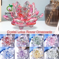 DOWNA Lotus Flower Ornament, 120mm Paperweight Table Ornaments Crystal Lotus Flower Figurine,  Multi