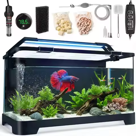 3.5 Gallon Betta Fish Tank with All-in-One Aquarium Starter Kit