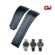Rolex Daytona GMT Oyster Rubber Silicone Watch Strap High Quality 20mm Flat Head black green