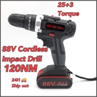 88V Cordless Impact Drill 🔥Ready Stock🔥120NM Hight