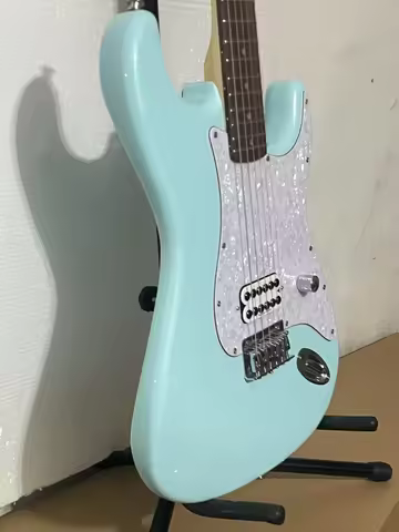 2026 hot New!!! Top Quality Daphne Blue Guitar, Solid Body ,Roswood Fretboard,
