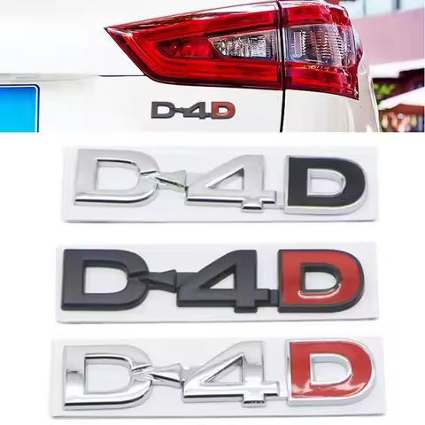 3D Metal D4D Letters Logo Rear Trunk Badge Sticker Emblem Car Styling For Toyota Land Cruiser Coroll