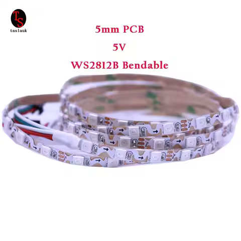1/2/3/4/5M bendable S shape type Addressable WS2812B 5mm 8mm PCB ws2812 RGB LED pixel strip 60leds 6