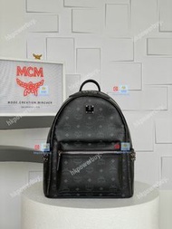 新款 MCM 鉚釘雙肩背包黑老花印 hkpowerbuy.  禮物 情人節 手袋 背囊 斜孭袋 tote包 銀包 雙肩包