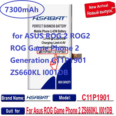 7300mAh Battery for ASUS ROG 2 ROG2 ROG Game Phone 2 Generation C11P1901 ZS660KL I001DB