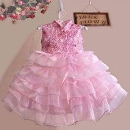 CNY Dress Kids Gown Red Pink Cheongsam Gown Girl