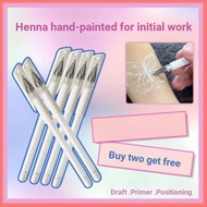 Henna Hand-Painted Dedicated White Draft Pen Base Drafting Fixing Henna Tool Pen Washable Easy to Sc