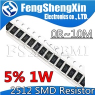 50pcs 2512 5% smd Chip Resistor 1W 0R-10M R001 R010 R100 R020 R300 1R 10R 100R 1K 10K 100K 220K 470K