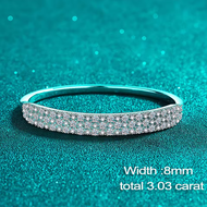 3.03CT Full Moissanite Diamond Bracelets 925 Sterling Silver Plated 18k White Gold Simple Bangle for